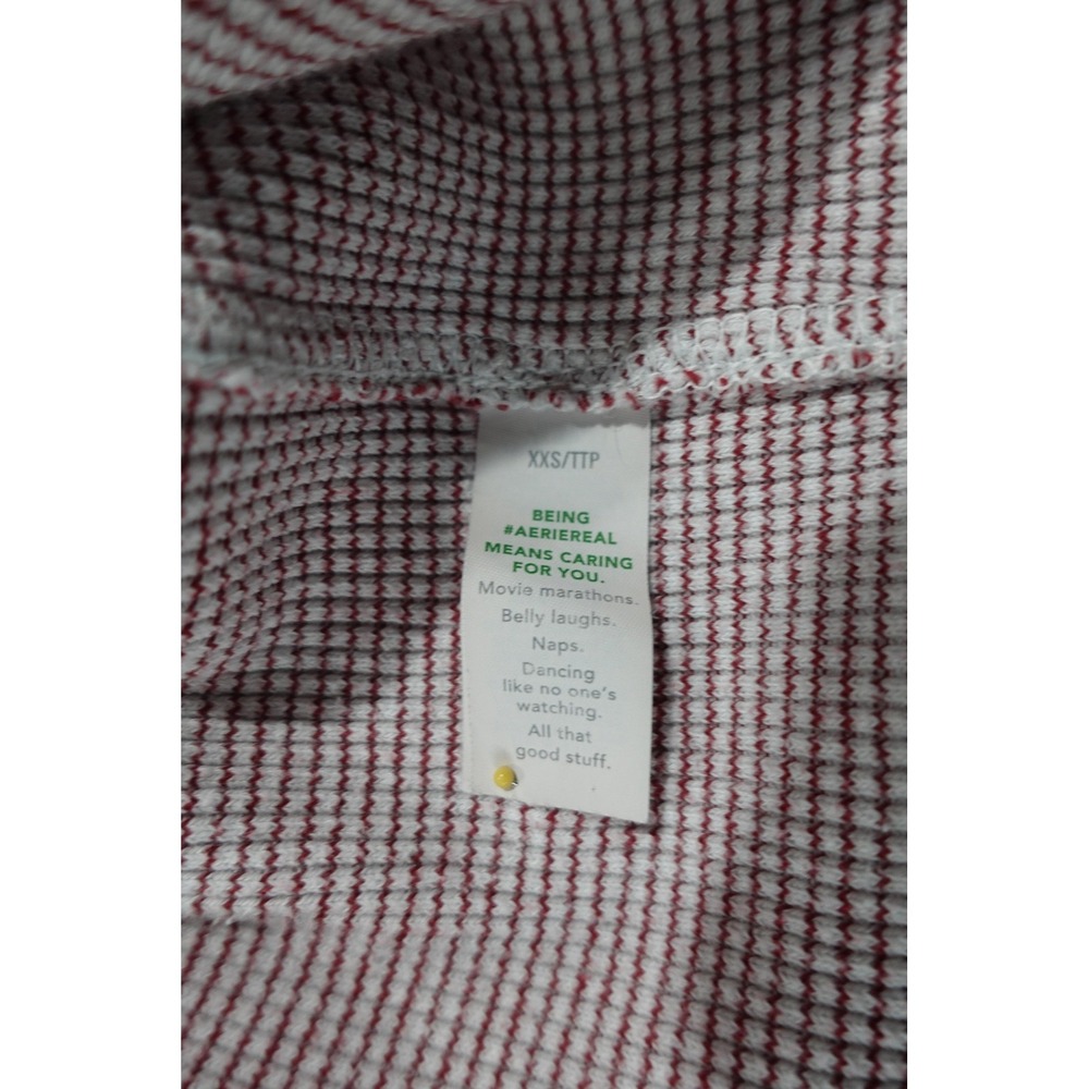 Aerie Sweater Womens XXS‎ Pink Waffle Knit Thermal Crewneck Pullover Top - Picture 4 of 8